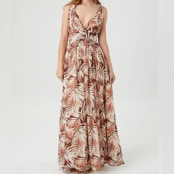 Forever 21 | Dresses | Forever 2 Palm Leaf Maxi Dress | Poshmark